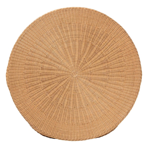 Palm Bohemian Honey Scallop Rattan Coffee Table